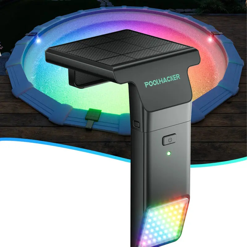 Poolhacker Poolside Solar light, for Inground & Above Ground Pool,Submersible Pool Lights with Remote, Waterproof Design (Black, 1 Pack)Decorative Lighting