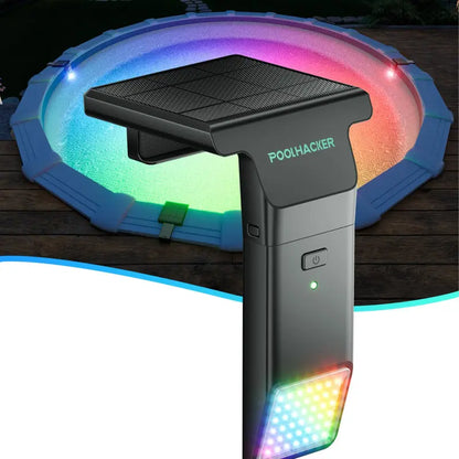 Poolhacker Poolside Solar light, for Inground & Above Ground Pool,Submersible Pool Lights with Remote, Waterproof Design (Black, 1 Pack)Decorative Lighting