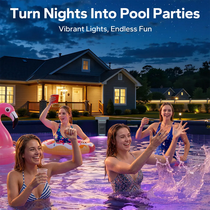 Poolhacker Poolside Solar light, for Inground & Above Ground Pool,Submersible Pool Lights with Remote, Waterproof Design (Black, 1 Pack)Decorative Lighting