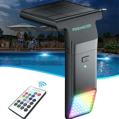 Poolhacker Poolside Solar light, for Inground & Above Ground Pool,Submersible Pool Lights with Remote, Waterproof Design (Black, 1 Pack)Decorative Lighting